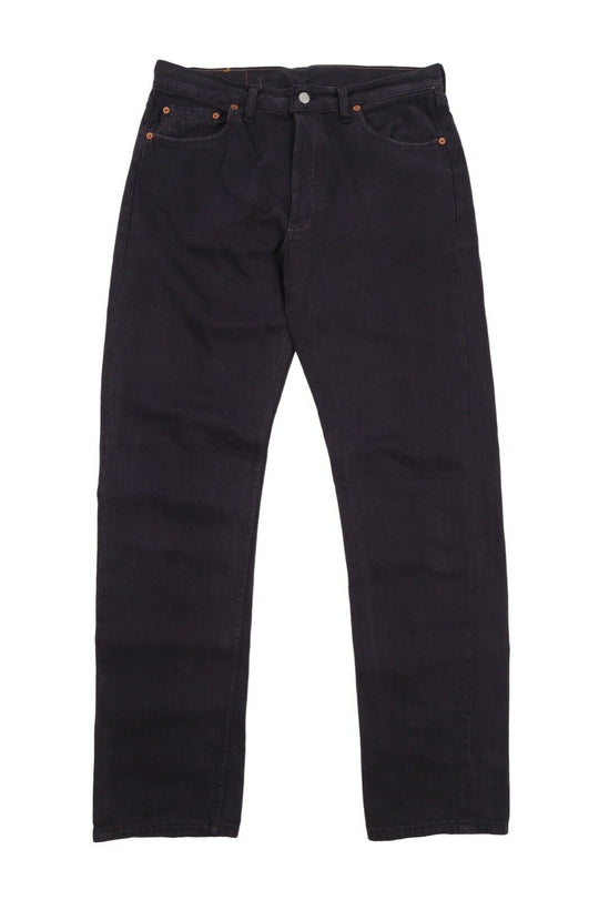 Men'S Vintage LEVI'S 501 UK Black Straight Denim Jeans Size W 34 L 34