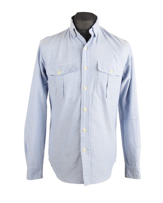 Men's RALPH LAUREN Blue Oxford Cotton Pocket Shirt Size S