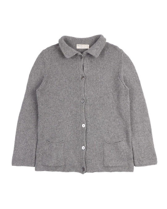 FABIANA FILIPPI Cardigan Gray Wool Cashmere Silk Button Front Womens Sweater XS