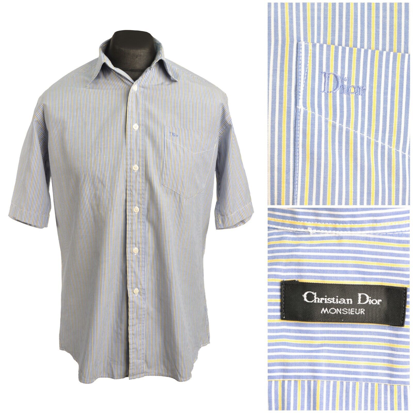 christian dior monsieur dress shirt Christian Dior Monsieur Long Sleeve Red / White Stripe 15 1/2 34-35 Dress Shirt