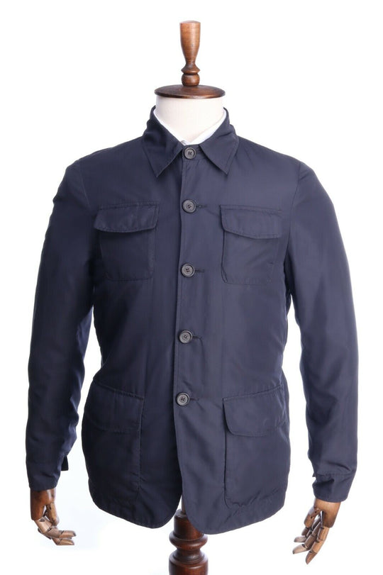 LUIGI BORELLI NAPOLI Navy Multipocket Lightweight Jacket Size 46