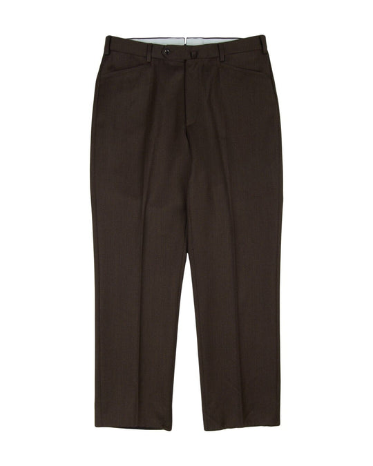 INCOTEX Dress Pants Brown Wool Mens Straight Leg Trousers Size 48 R