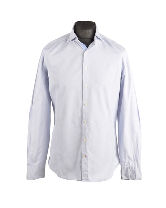 HACKETT London Blue Striped Elbow Patches Men's Cotton 2Ply Shirt Size M
