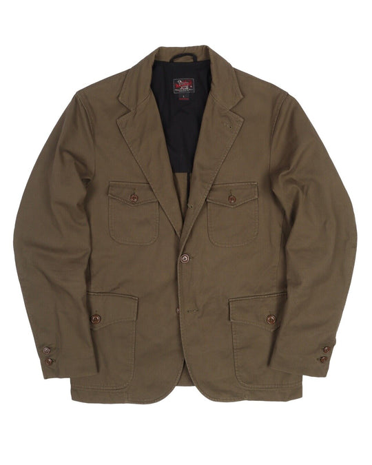 Men's WOOLRICH Made In USA Olive Green Military Blazer Work Jacket Size L