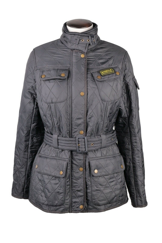 Women's BARBOUR International Navy Multipocket Quilted Jacket Size UK 14 US 10