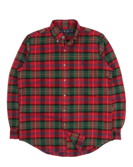 Men's POLO RALPH LAUREN Red Check Cotton Shirt Size M