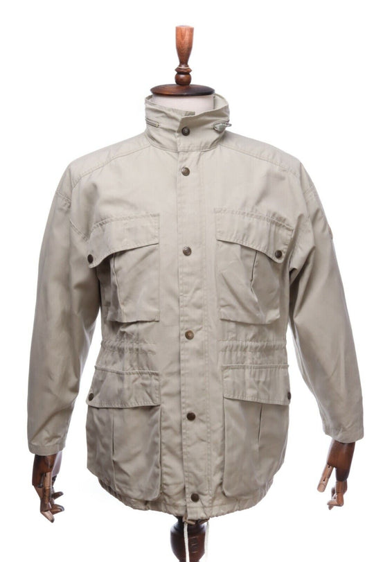 Vintage FJALLRAVEN Grey Cotton Adjustable Multipockets Cargo Coat Parka Size 38