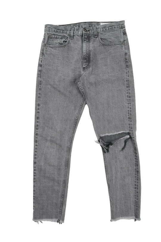 Men's RAG AND BONE USA Grey Denim Distressed Straight Jeans Size 30