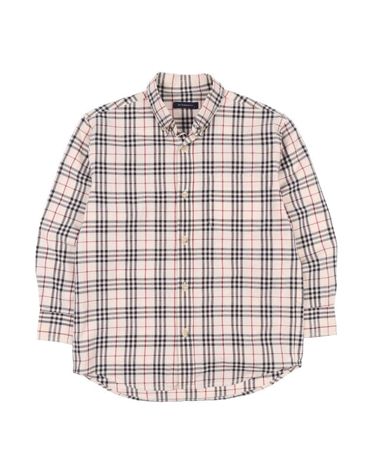 BURBERRY Shirt Brown Black Nova Check Cotton Boys Button Down Size 8