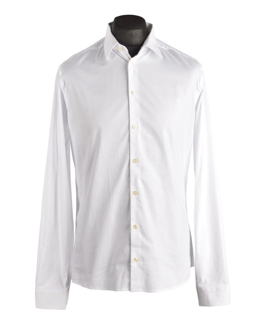 Men's ETON White Cotton Super Slim Dress Shirt Size 42 / 16