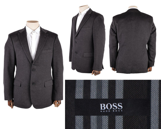 Men's HUGO BOSS Grey Colombo 100% Cashmere Blazer Jacket Size 40 US / 50 IT