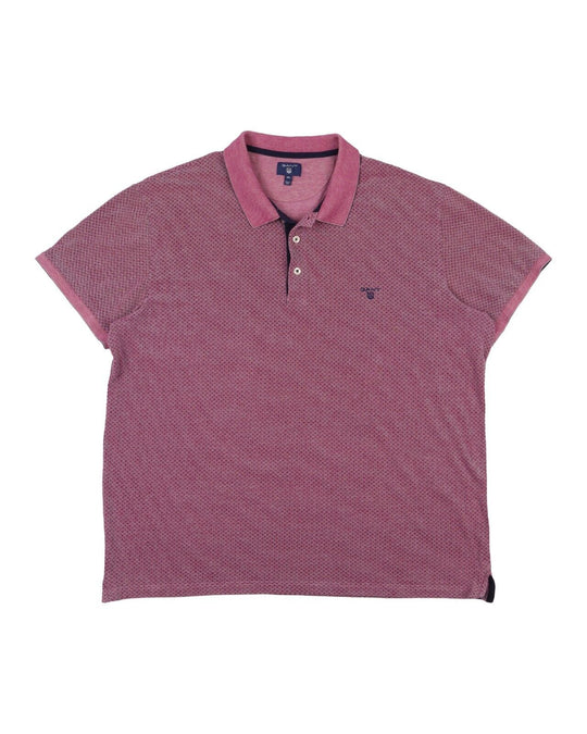 GANT Polo Shirt Navy Purple Print Cotton Men's Short Sleeve Size 3XL