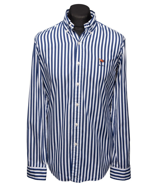 Polo RALPH LAUREN Shirt Blue Striped Cotton Mens Size M