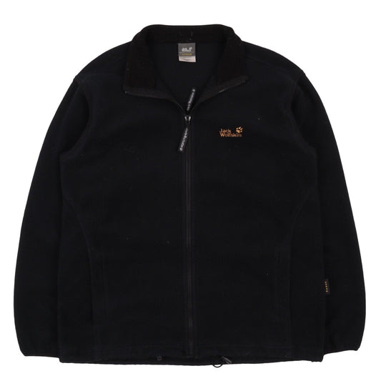 Men's JACK WOLFSKIN Black Zip Neck Fleece Sweater Jumper Size XL