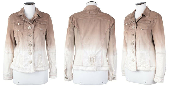 Women's ELISA CAVALETTI Brown Cotton Denim Blazer Jacket Size L