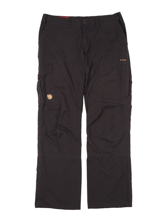FJALLRAVEN Cargo Pants Grey Cotton Outdoor Womens Trousers Size 40