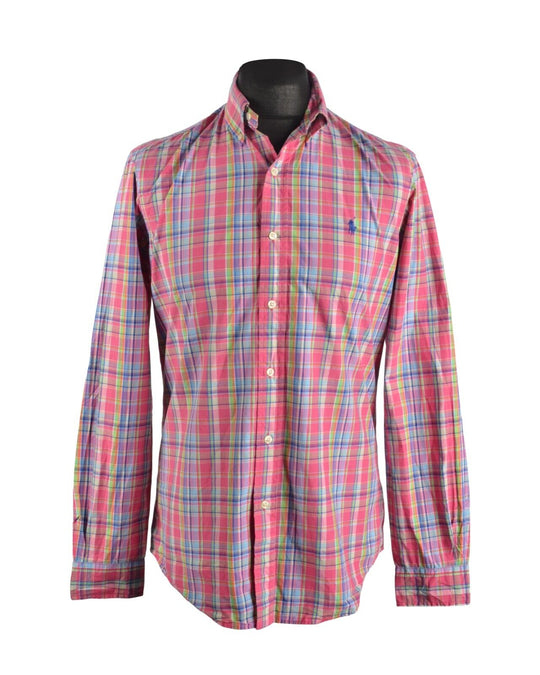 Men's POLO RALPH LAUREN Pink Check Cotton Shirt Size S