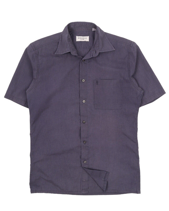 Men's Vintage YVES SAINT LAURENT Grey Short Sleeve Shirt Size S