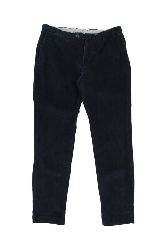 Men's HACKETT LONDON Navy Blue Corduroy Cotton Chino Pants Trousers Size 36 R