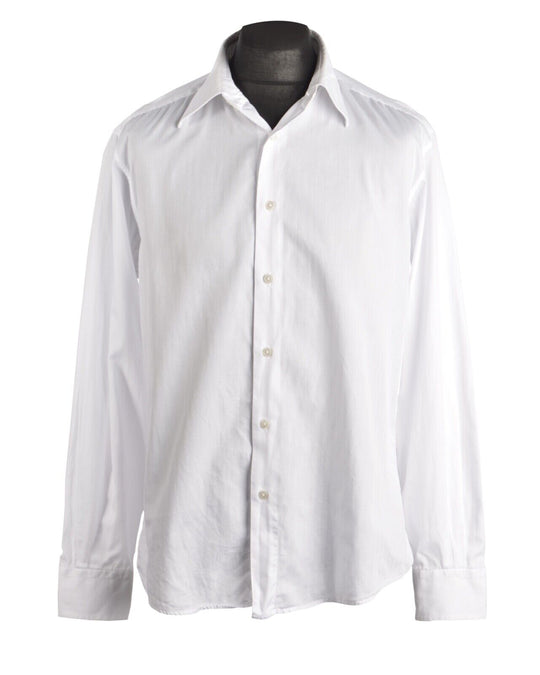ERMENEGILDO Z ZEGNA Shirt City White Cotton Men's  Size 42 / 16.5
