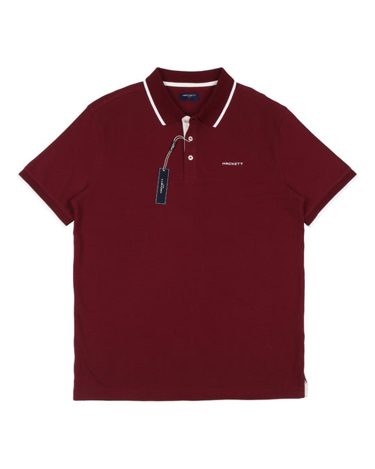 NWT HACKETT Golf Polo Shirt Burgundy Pique Cotton Men's Size XL