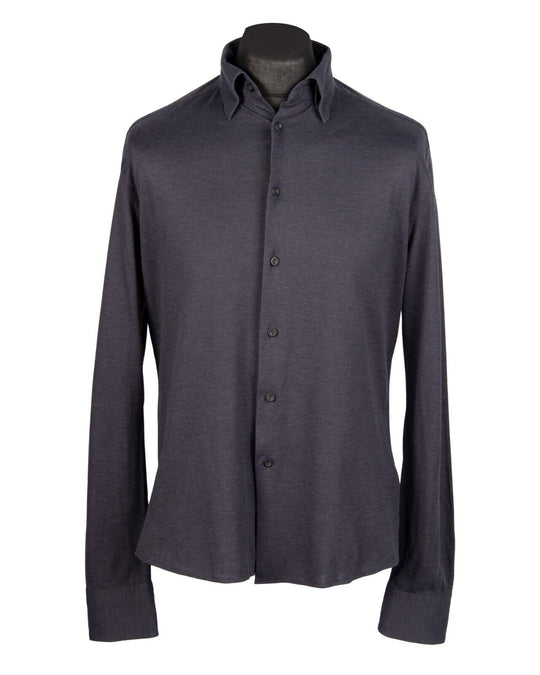ETON Shirt Gray Cotton LS Men's Size L
