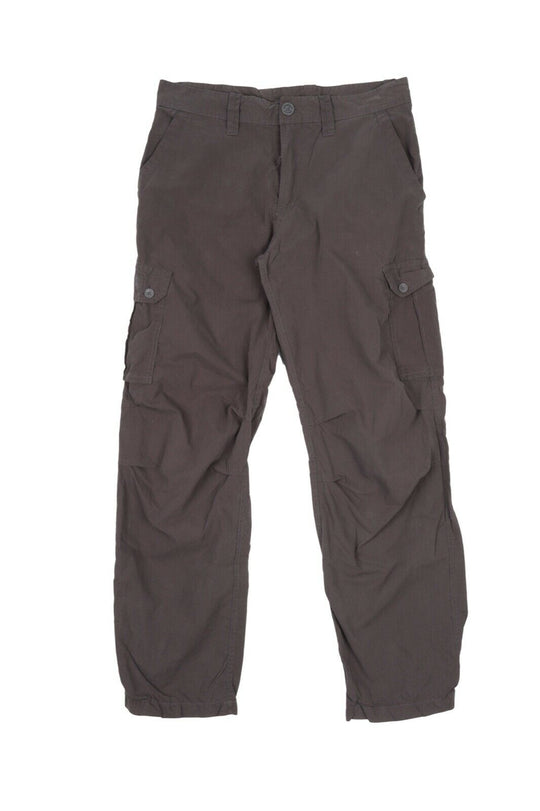 Men's SCHOTT NYC Grey Cotton Blend Military Cargo Pants Trousers Size 32