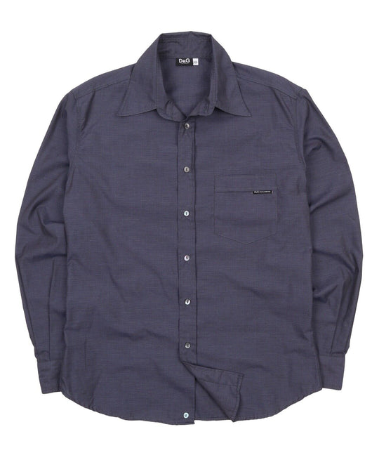 Men's Vintage DG Dolce & Gabbana Blue Striped Cotton Shirt Size XL