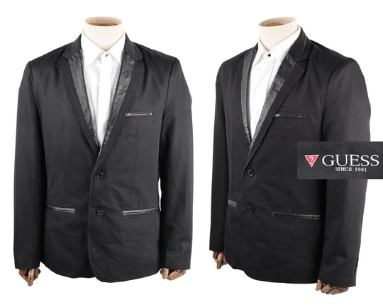 Men's GUESS Black Cotton Evening Blazer Jacket Size L