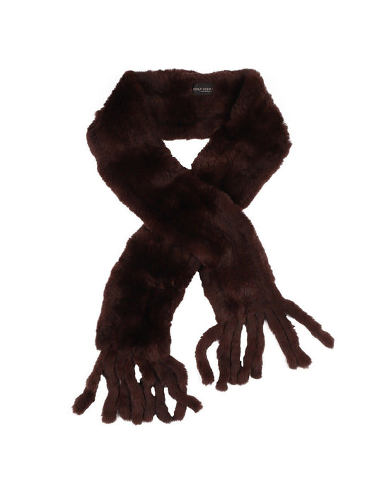 ROLF SCHULTE Brown Fur Women's Scarf