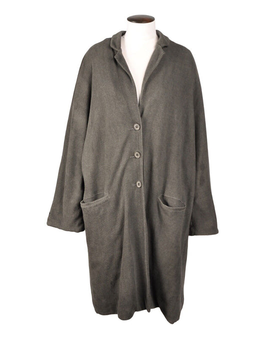 ALBUM DI FAMIGLIA Coat Gray Cotton Women's Overcoat Size L