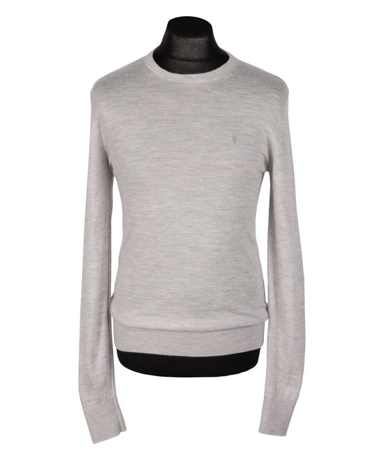 ALLSAINTS Jumper Merino Wool Gray Crew Neck Men's Sweater Size S