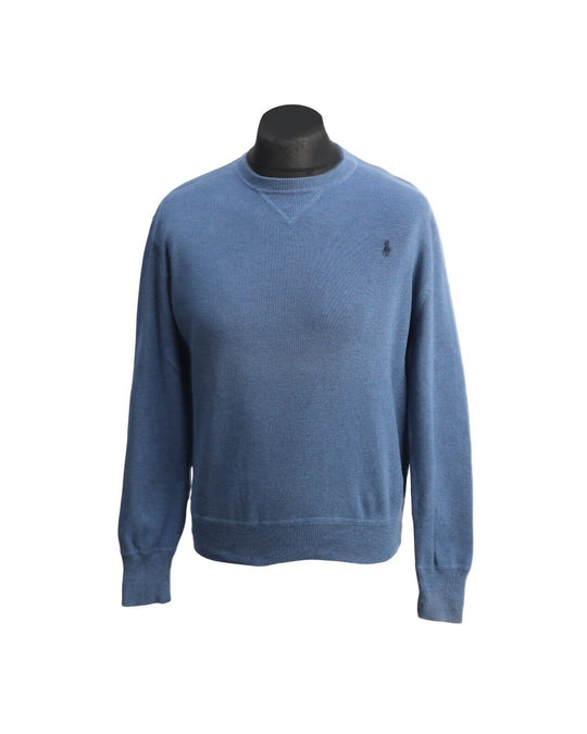 POLO RALPH LAUREN Sweatshirt Jumper Blue Cotton Men's Crew Neck  Size S