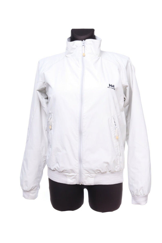 Women's HELLY HANSEN Light Grey Nylon Lightweight Full Zip Outdoor Jacket Size M