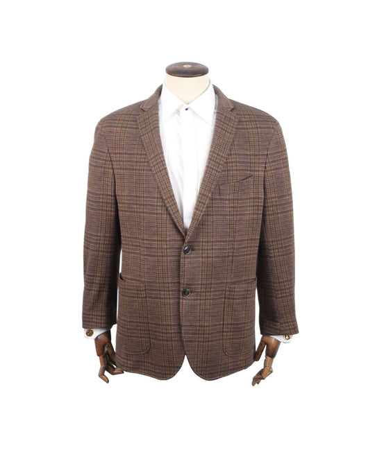 HACKETT Mayfair Sport Coat Brown Check Blazer Jacket Men's Size 46 UK / 56 IT