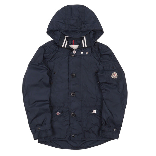 Kid's Boy's  MONCLER Navy Nylon Military Parka Hooded Jacket Size 12 Years