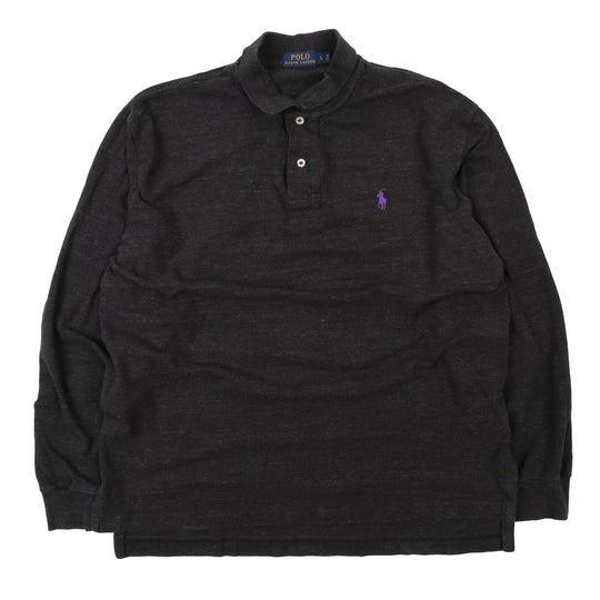 Men's Polo RALPH LAUREN Grey Cotton Polo Neck Sweater Jumper Size L