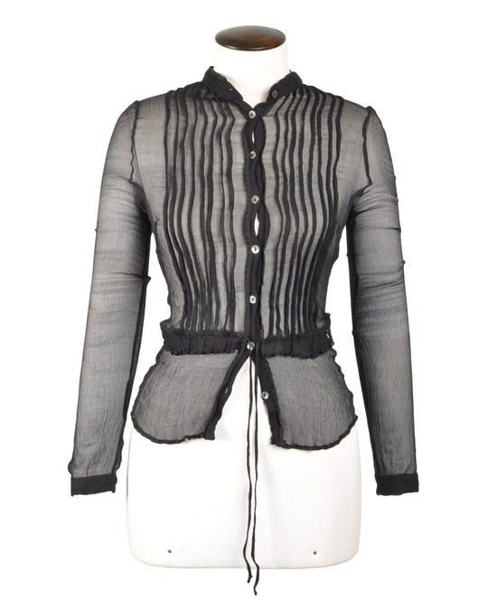 DOLCE & GABBANA Transparent Blouse Grey Women's Top Size ~ S
