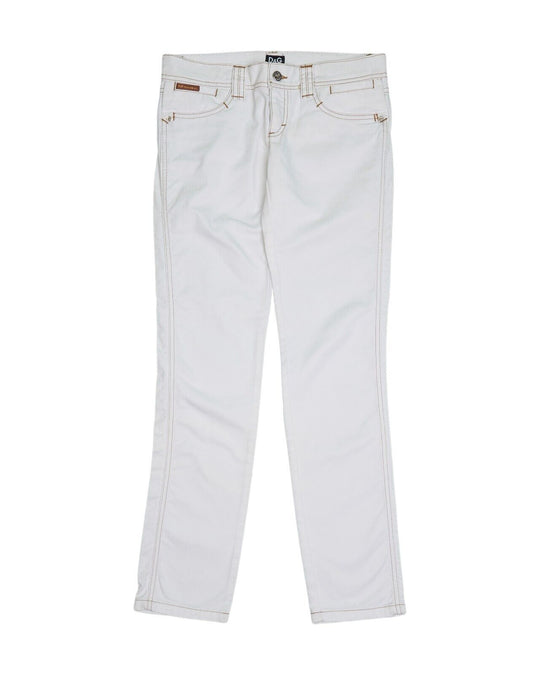 DG DOLCE & GABBANA Jeans White Stretch Straight Leg Womens Denim Size 26