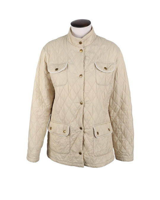 Women's BARBOUR Beige Flyweight Quilted  Jacket Size UK 18 US 14