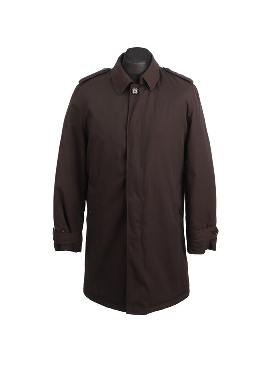 BURBERRY Coat Brown Nylon Cotton Check Collar Sport Men's Jacket Size M