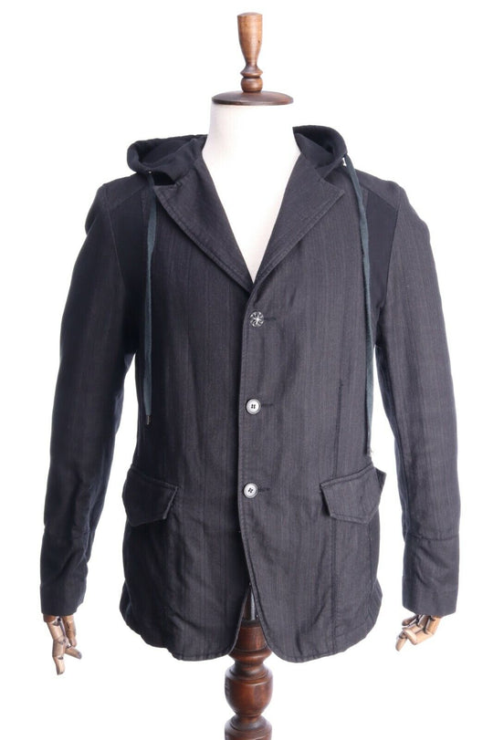 RICHMOND X Charcoal Cotton Blend Hooded Black Flag Jacket Size 52