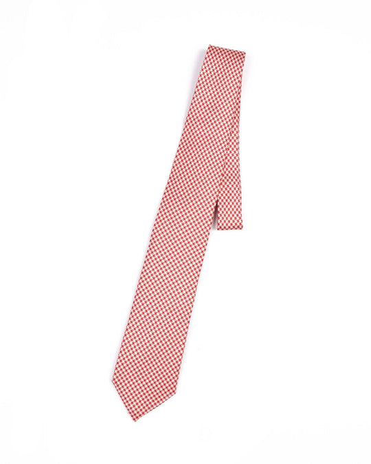 LUIGI BORRELLI Napoli Tie Red White Silk Men's Woven Necktie