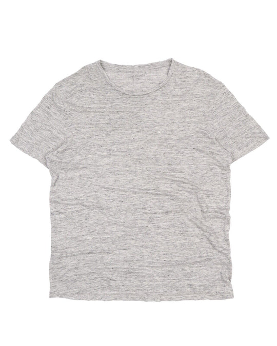 Men's ALL SAINTS Grey Melange Linen Tee T - Shirt Size L
