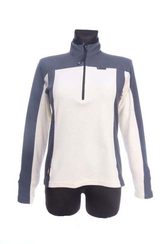 HAGLOFS Grey Polartec Fleece Zip Neck Jumper Size EU 38 UK 12