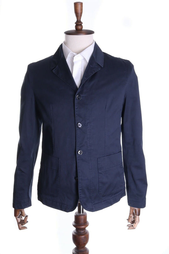 Men's NORSE PROJECTS Navy Blue 100% Cotton Roeldal Blazer Jacket Size 48