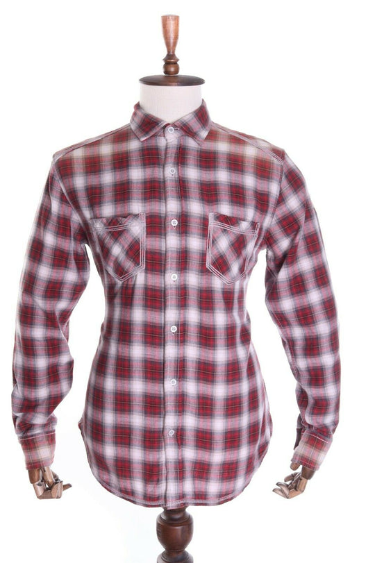 Men's NAPAPIJRI Red Check 100% Cotton LS Shirt Size M