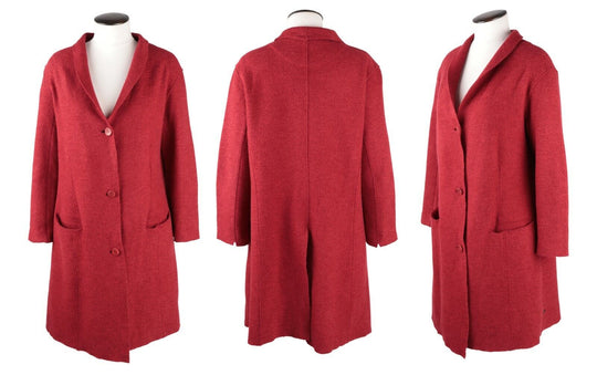 Women's Oska Red 100% Boiled Wool Unstructured Single Layer Coat Size 1 / S
