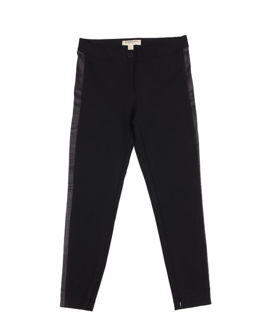 BURBERRY Pants Black Taped Skinny Women's Trousers Size 6 UK 4 US
