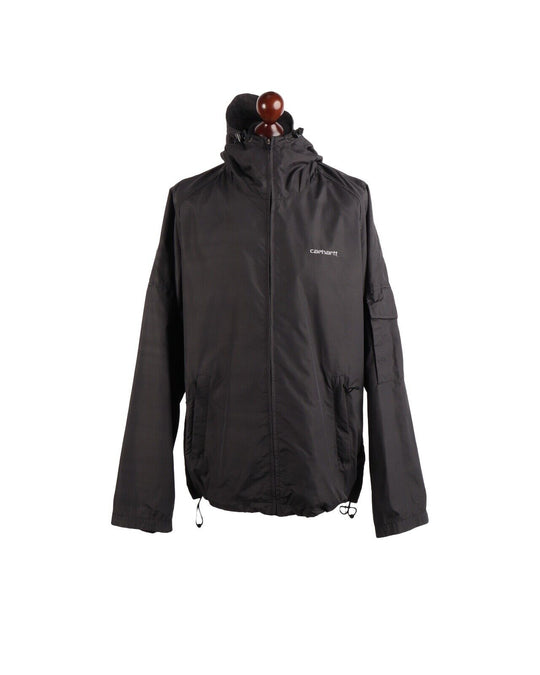 Vintage CARHARTT Windbreaker Black Men's Hooded Jacket Size XL